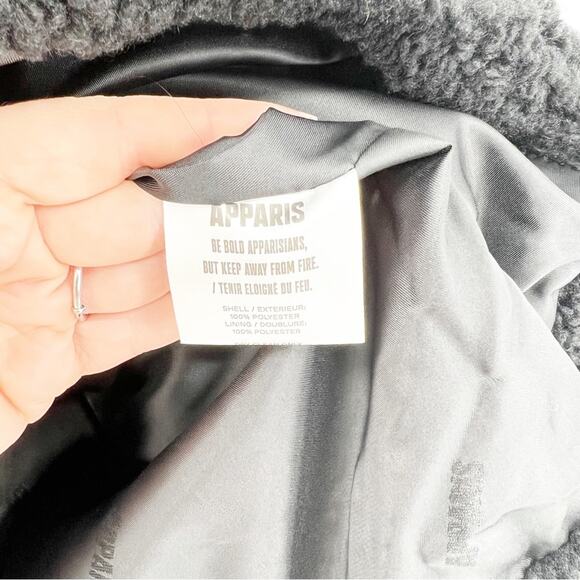 NWT APPARIS Tara Aviator Faux Shearling Jacket XL Black - Picture 7 of 9